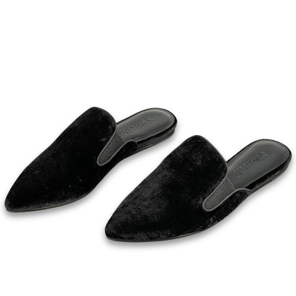 Splendid Anthropologie Slip On Mules Womens 7.5 Black Pointed Toe Minimalist - Picture 1 of 5